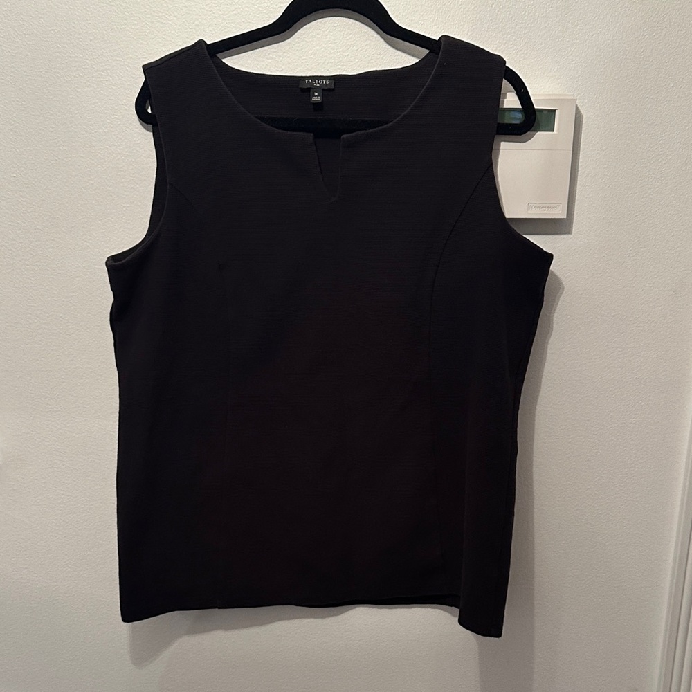 Talbots 1X Black Sleeveless Blouse